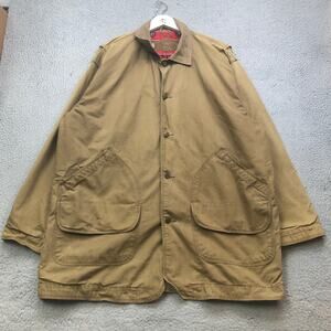 Vintage Woolrich Canvas Field Barn Coat Mens Large Southwestern Blanket Lined